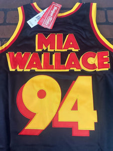 PULP FICTION MIA WALLACE Black Headgear Classics Basketball Jersey~Never Worn~XL