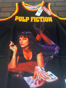 PULP FICTION MIA WALLACE Black Headgear Classics Basketball Jersey~Never Worn~XL