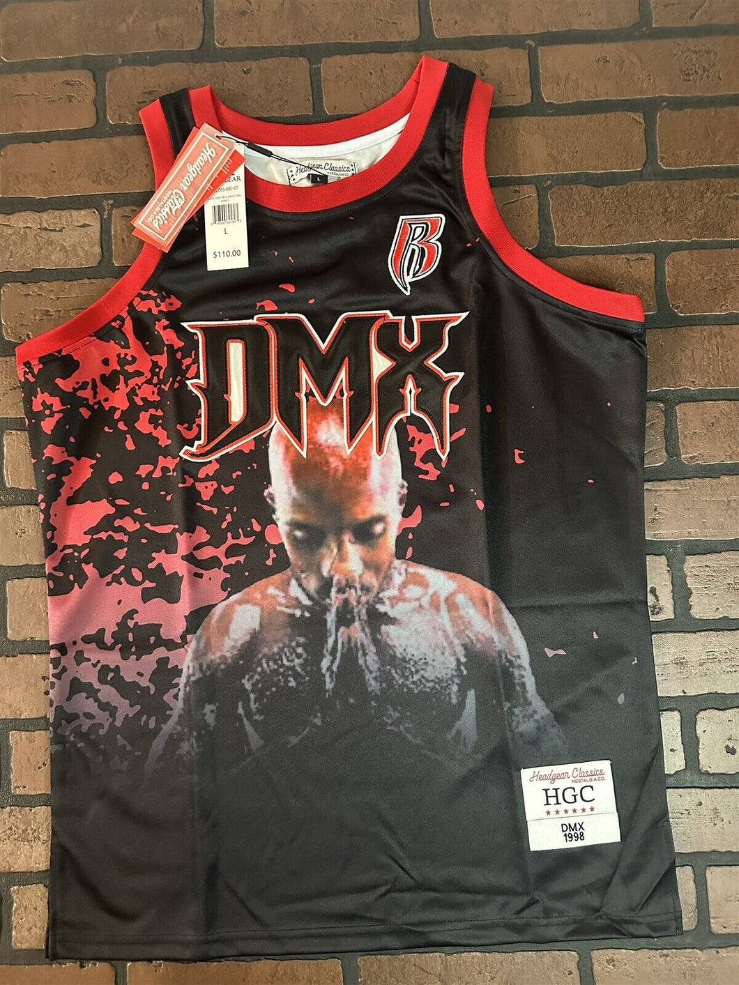 DMX - Black Flesh of My Flex Headgear Classics Basketball Jersey~Never Worn~L XL