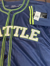 Load image into Gallery viewer, SEATTLE Blue and Green Embroidered Button-Up Baseball Jersey ~Never Worn~ M-2XL