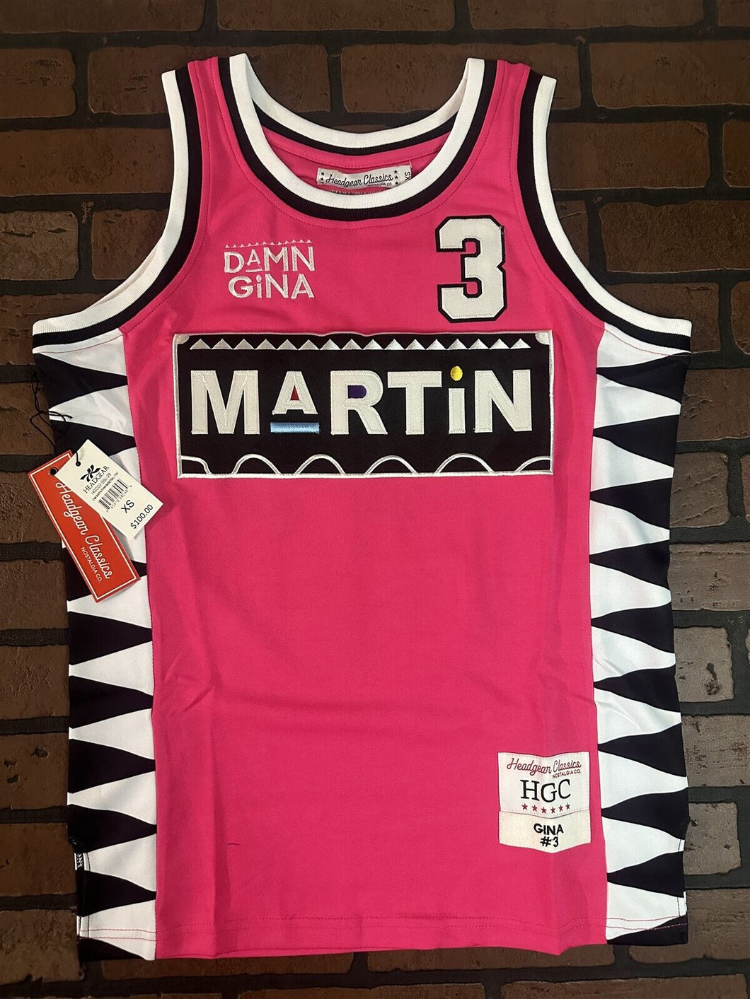 MARTIN - Damn Gina #3 Pink Headgear Classics Basketball Jersey ~Never Worn~ XS