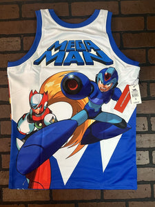 MEGA MAN Blue Headgear Classics Basketball Jersey ~Never Worn~ S L