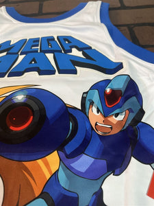 MEGA MAN Blue Headgear Classics Basketball Jersey ~Never Worn~ S L