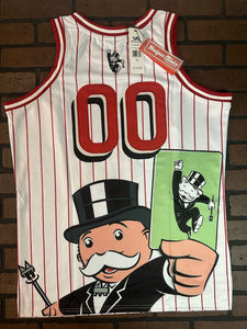 MONOPOLY White Headgear Classics Basketball Jersey ~Never Worn~ XL