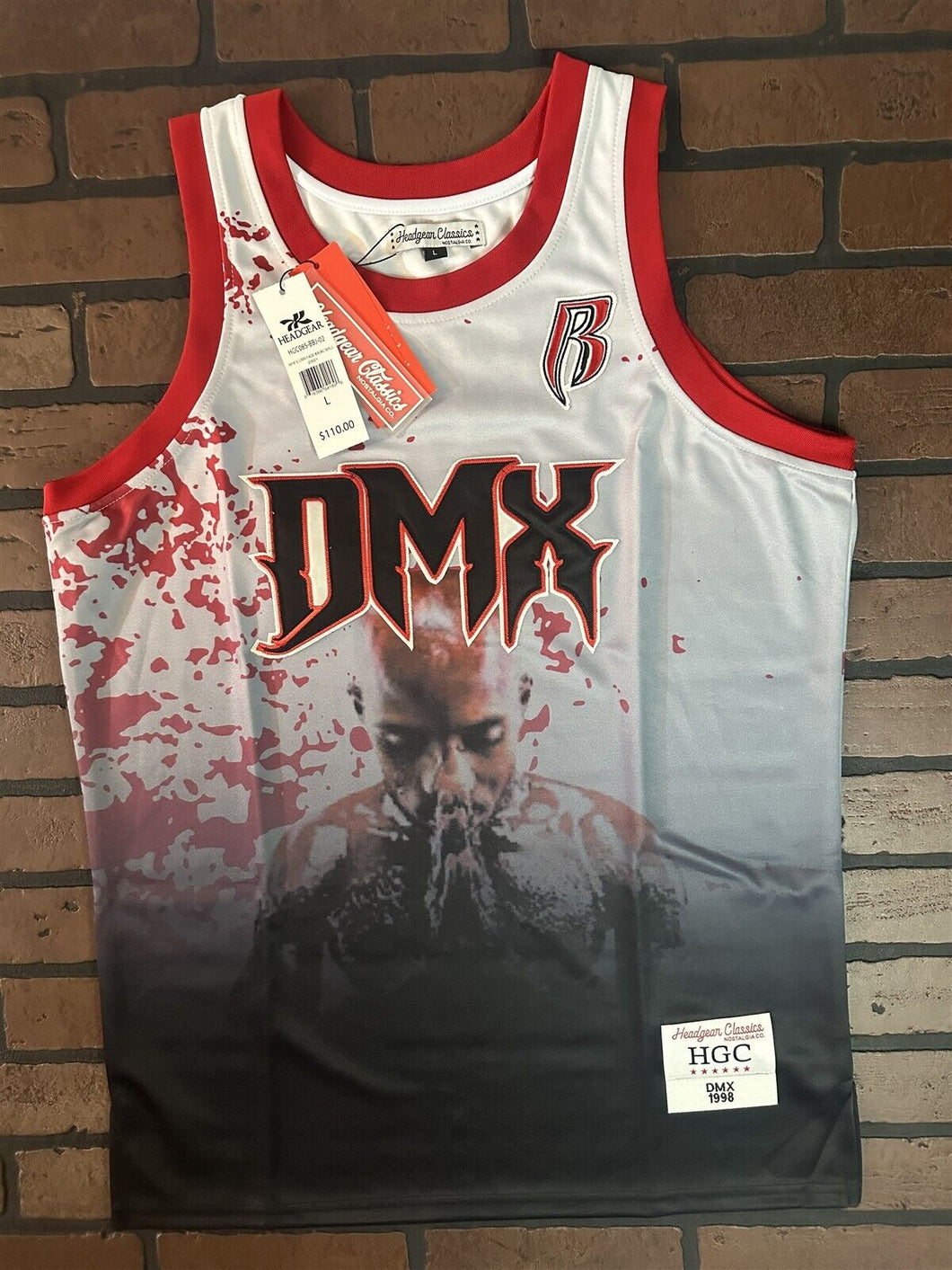 DMX -White Flesh of My Flesh Headgear Classics Basketball Jersey~Never Worn~L XL