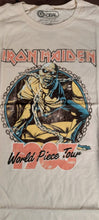 Load image into Gallery viewer, IRON MAIDEN - World Piece 1983 Tour Tan Distressed T-shirt ~Never Worn~ L XL 2XL