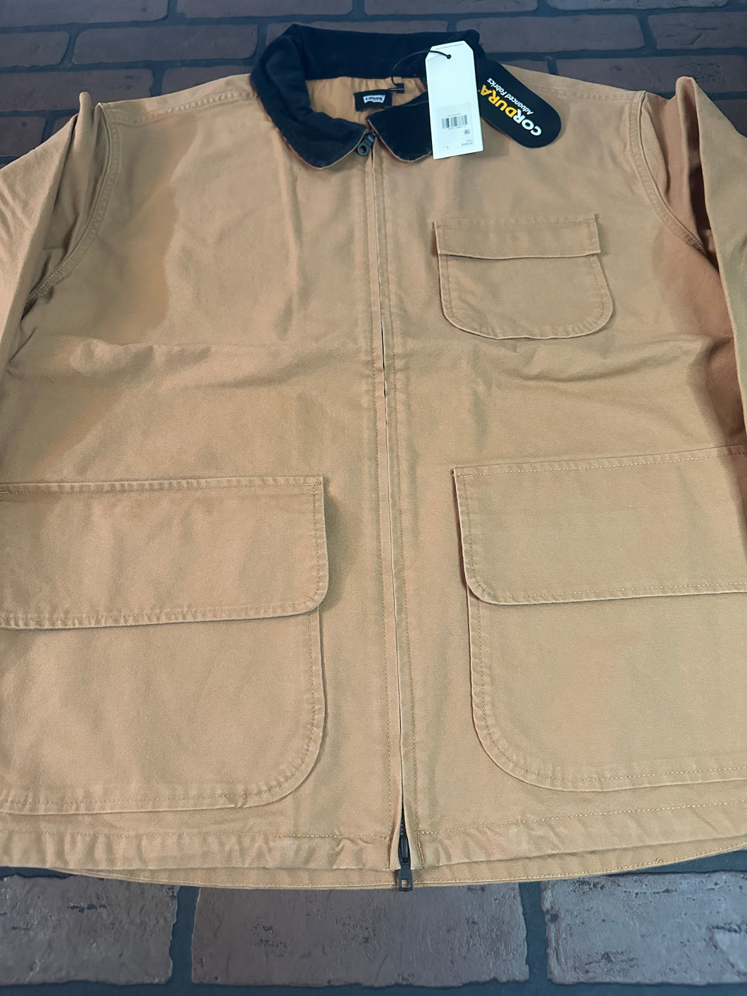 Levi's Tan Zipper Jacket with Corduroy Collar