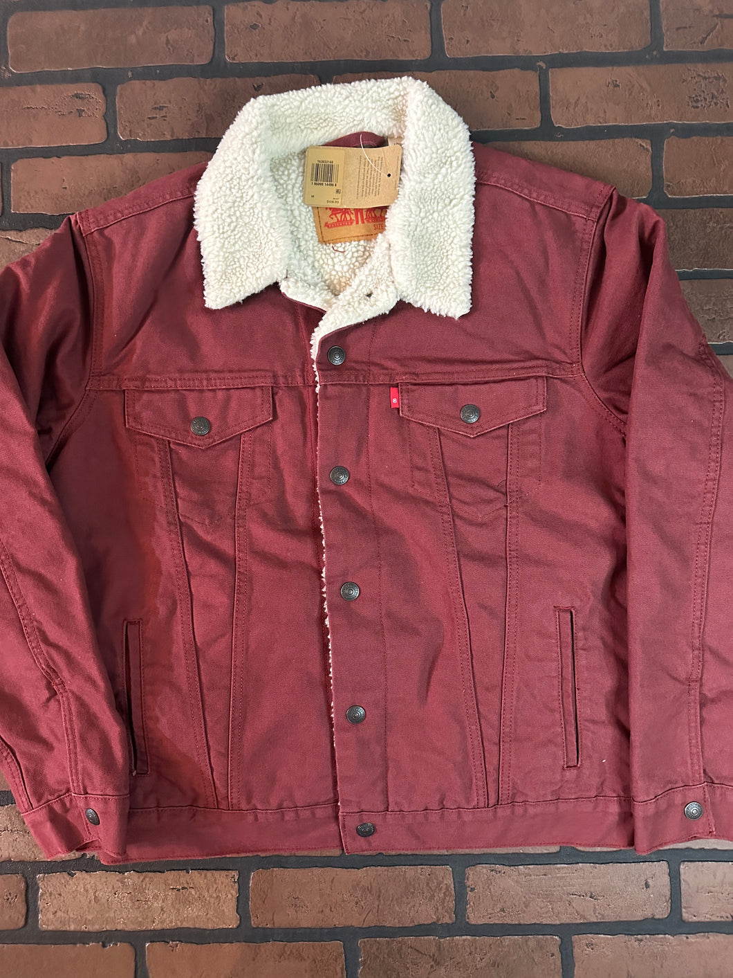 Levi's Red Denim Jacket with Sherpa Interior