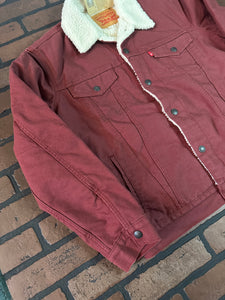 Levi's Red Denim Jacket with Sherpa Interior