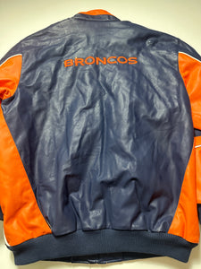 Denver Broncos Blue Vintage Leather Jacket