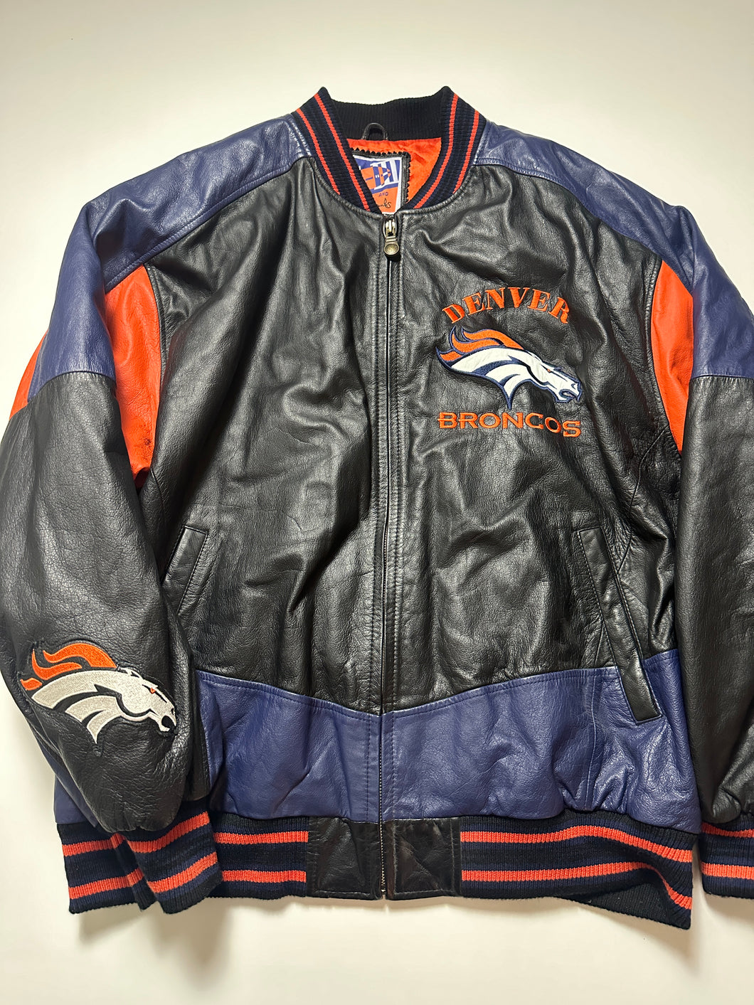 Denver Broncos Black Vintage Leather Jacket