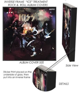 KISS - Alive! Album Cover Framed Glass Picture 12.5 x 12.5 x 1.5 ~New~