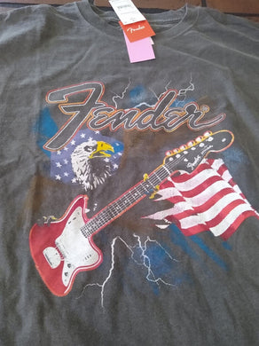 FENDER GUITAR-Distressed Logo/Flag/Eagle Men's T-shirt ~Never Worn~ S M L XL 2XL