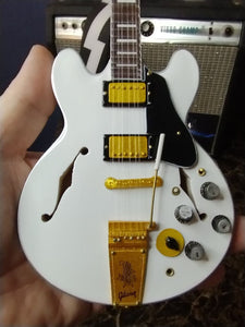 GIBSON ALEX LIFESON Sig. ES-355 Alpine White 1:4 Scale Replica Guitar~Axe Heaven