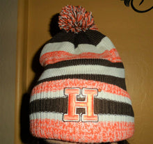 Load image into Gallery viewer, HOOTERS Orange Brown Licensed Striped / Embroidered Knit Beanie *Never Worn*