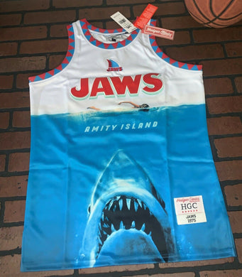 JAWS - Amity Island White Headgear Black Classics Basketball Jersey ~Never Worn~