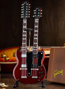 GIBSON SG EDS-1275 Doubleneck Cherry 1:4 Scale Replica Guitar ~Axe Heaven